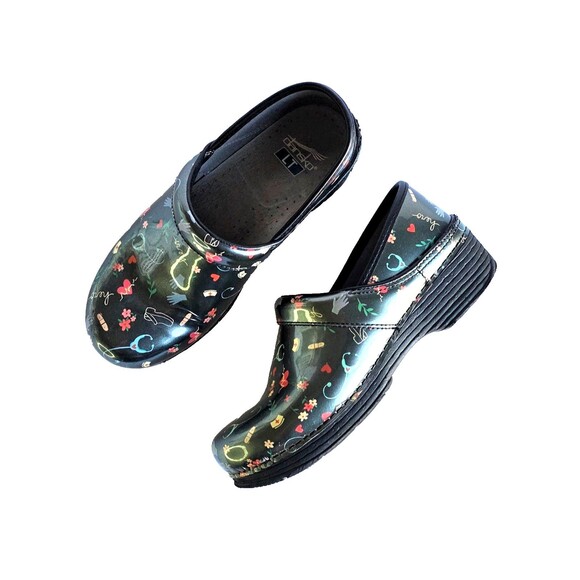 DANSKO LT Pro Clog Hero Patent Sz 38 7.5 8 Multicolor Nursing Medical Uniform - Picture 1 of 16